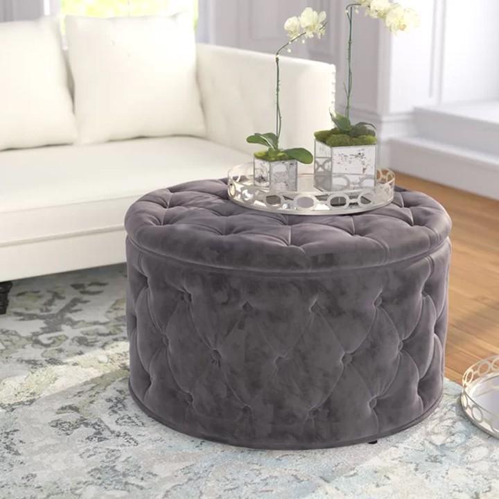 Ghế sofa đôn tròn vải nhung Juno Sofa HFC-GDT03-0.75 cao cấp