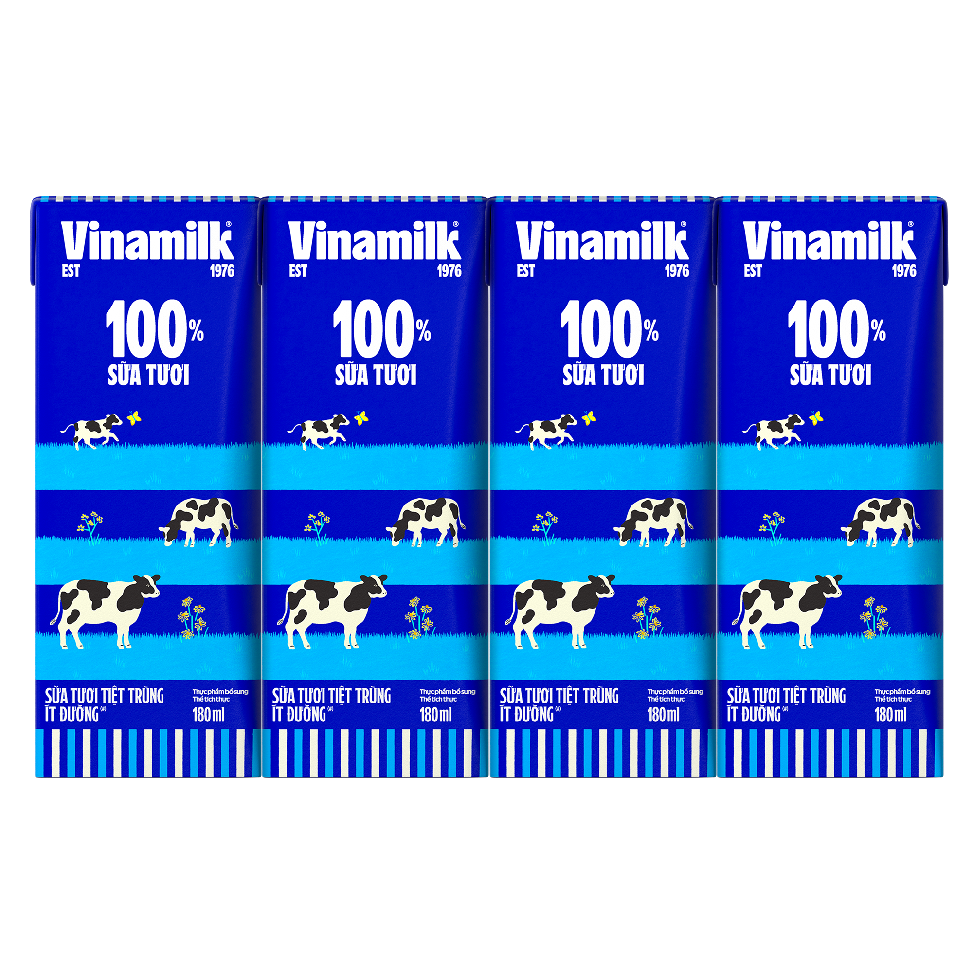 Thùng 48 Hộp Sữa Tươi Tiệt Trùng Vinamilk 100% Ít Đường (180ml)