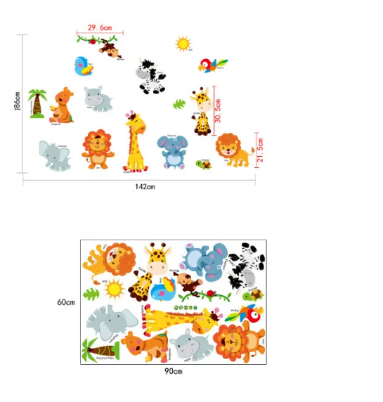 Decal trang trí tường - Những người bạn thú dễ thương