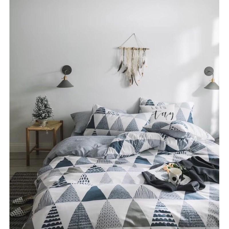 Bộ Chăn Ga Côtton Living 100%cotton Hàng Nhập Khẩu Cao Cấp 4 Món Hiện Đại