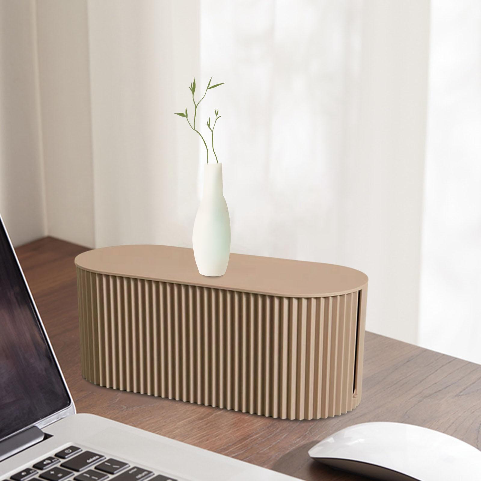 Cable Management Box Hide Conceal Cord Organizer Box for Computer Desk