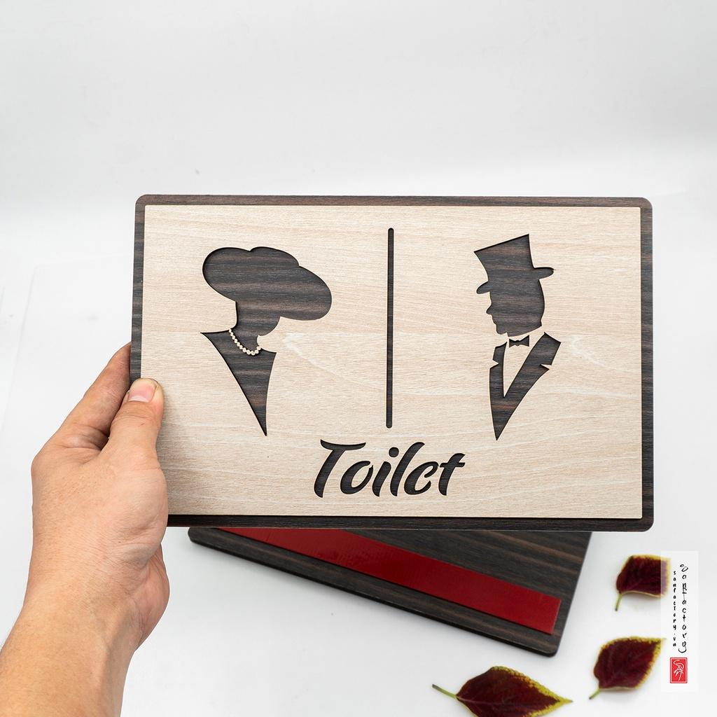 Bảng gỗ toilet dán cửa nhà vệ sinh mẫu SAN-TL16