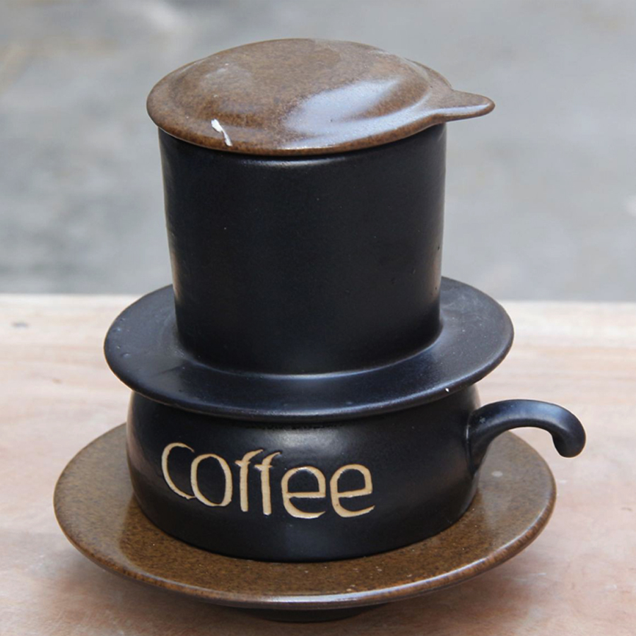 Bộ phin pha cafe 4 màu cao cấp gốm sứ Bát Tràng