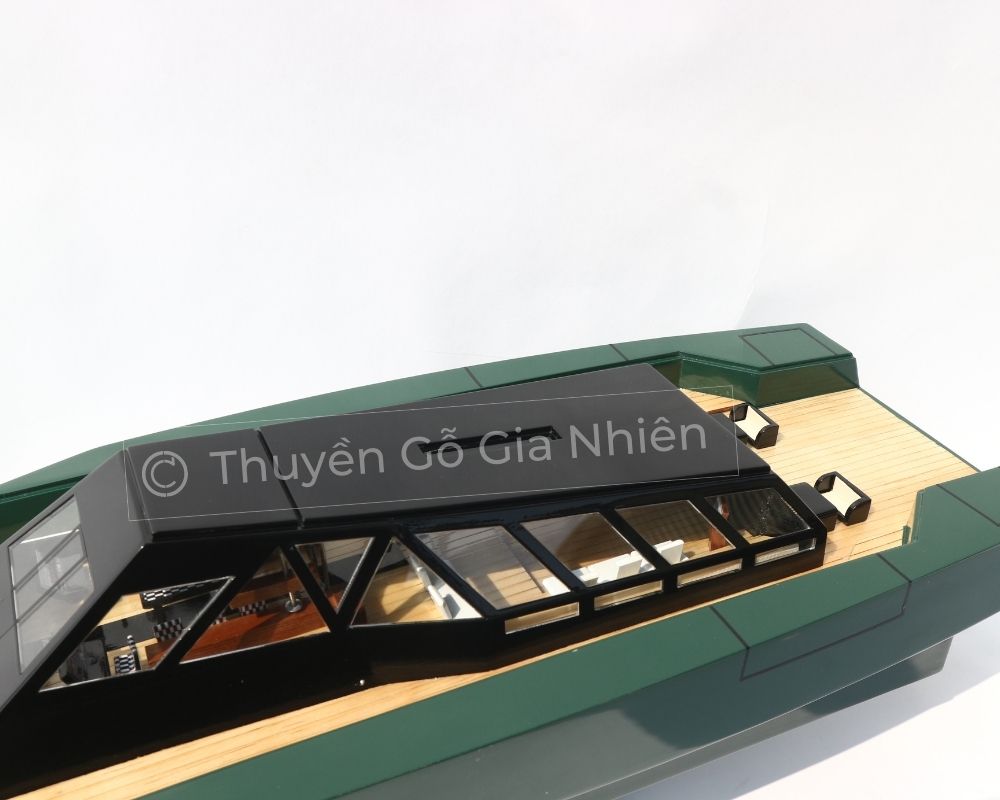 Mô Hình Thuyền Gỗ Phong Thủy Dạng Thuyền Đua Tốc Độ WALLY POWER 118 GREEN Chính Hãng Hàng Xuất Khẩu Chất Lượng Cao