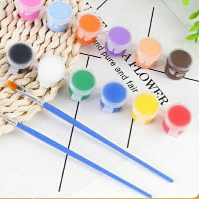 Bộ 6 màu và 12 màu vẽ acrylic (tặng kèm cọ vẽ