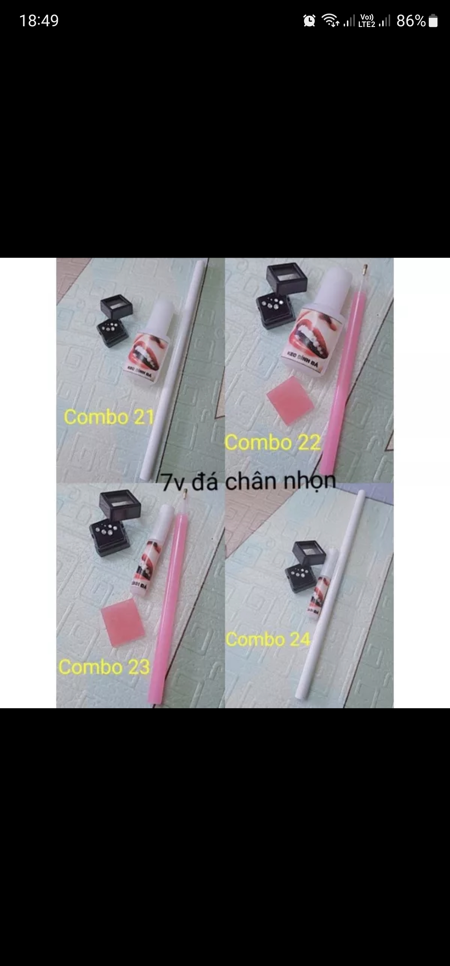 Combo đá đính răng chân nhọn.
