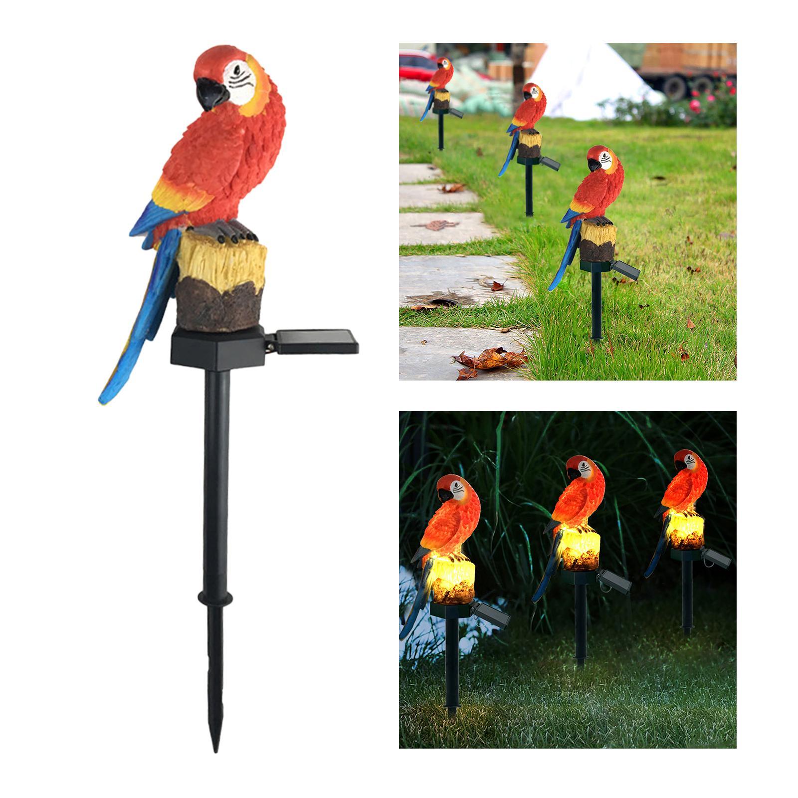 Solar Yard Lawn Patio Lamp Waterproof Resin Statue Red