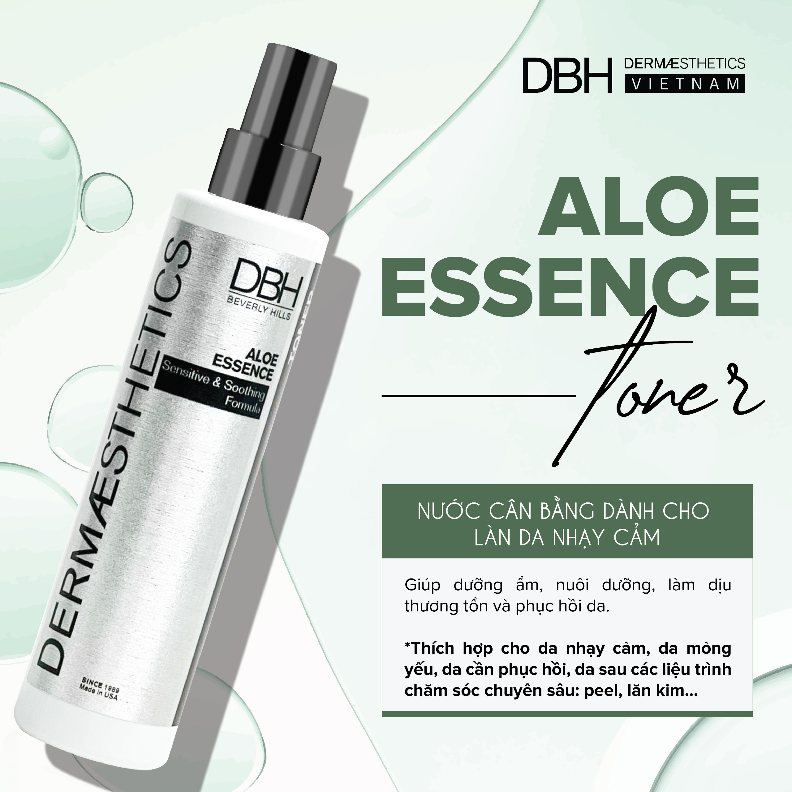 Nước cân bằng da Dermaesthetics- ALOE ESSENCE 177.42ML