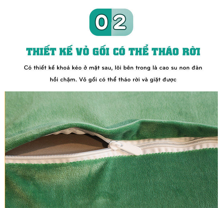 Gối tựa lưng văn phòng cao su non A kích thước 34 x 34 cm x 6/10cm