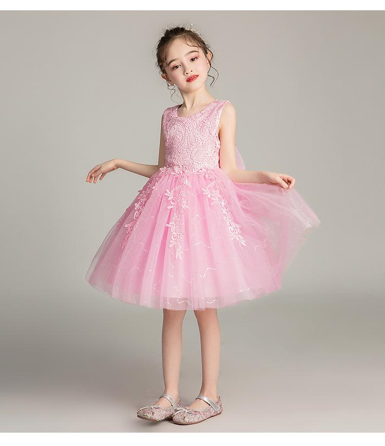 Váy đầm bé gái dễ thương, váy lưới bồng bềnh dự tiệc cho bé từ 6-12 tuổi màu hồng