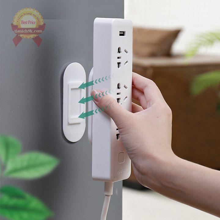 Bộ 2 Miếng Nhựa AB Giá treo ổ điện điều khiển điều hòa router wifi trượt cài chữ T dính dán tường 2 mặt A B siêu chắc