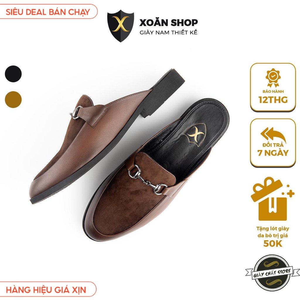 Giày Sục Nam Công Sở XOĂN SHOP Da Pu Pu Size 38 Đến 42 Màu Đen/Vàng - S001 B2