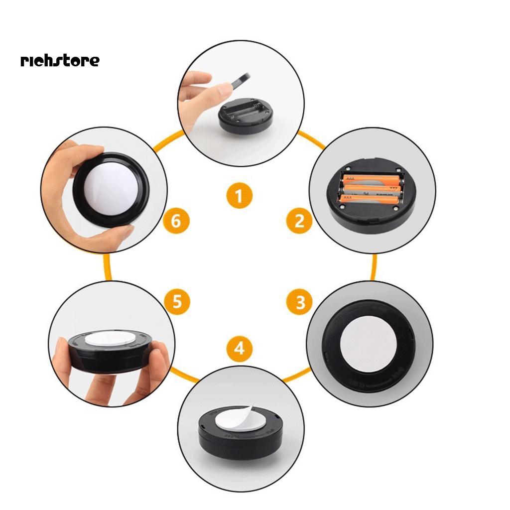 Bộ 6 Đèn Led Chạy Bằng Pin 16 Màu Có Điều Khiển Từ Xa