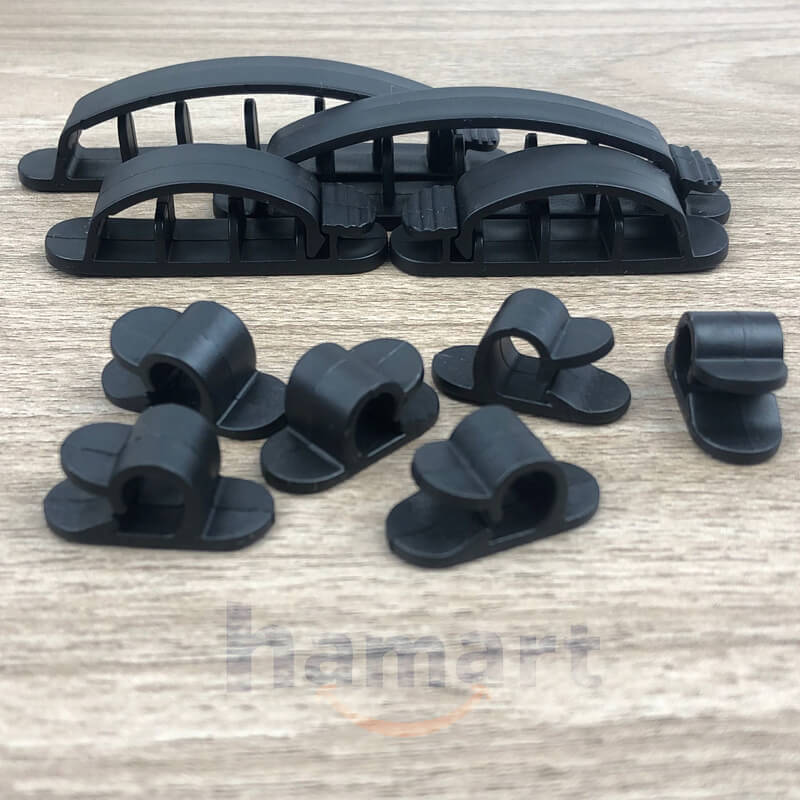 Vỉ 10 Móc Treo Dây Điện Dán Tường Có Chốt Hamart Kẹp Cố Định Dây Cáp Văn Phòng Keo Siêu Dính Tiện Lợi