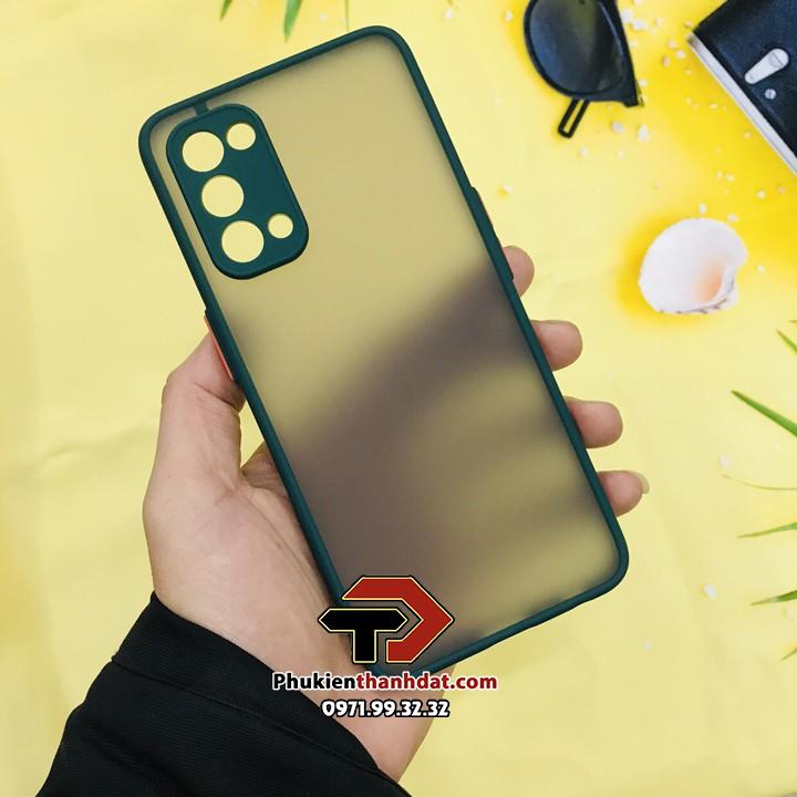 Ốp lưng nhám viền màu chống sốc bảo vệ camera dành cho OPPO Reno5