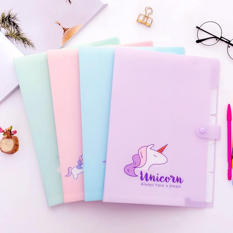 Tập Đựng Giấy A4 - Bìa Đựng Giấy A4 - Túi Đựng Giấy A4 Unicorn