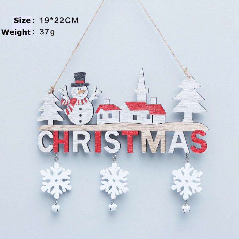 Phụ kiện trang trí Giáng sinh bằng gỗ-phụ kiện treo cửa trang trí Giáng sinh