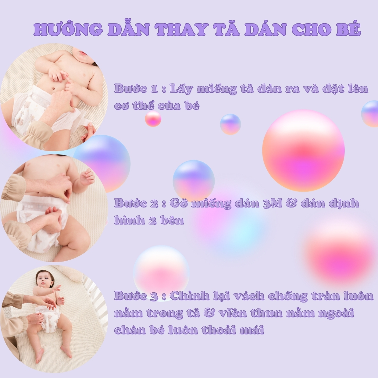 [COMBO 3] Tã dán / Bỉm dán cho bé sơ sinh thương hiệu Miracle Baby , chất liệu tơ tằm mềm mại thông thoáng da bé có 5 size S/M/L/XL/XXL