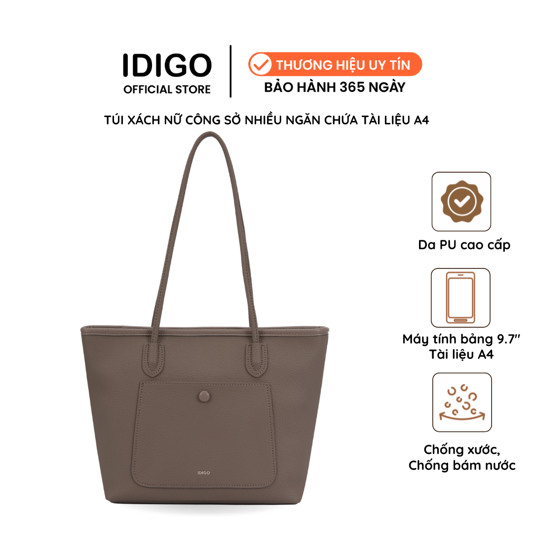 Túi xách nữ công sở nhiều ngăn tiện lợi, túi đựng tài liệu A4 đi dạy IDIGO FB2 - 5065