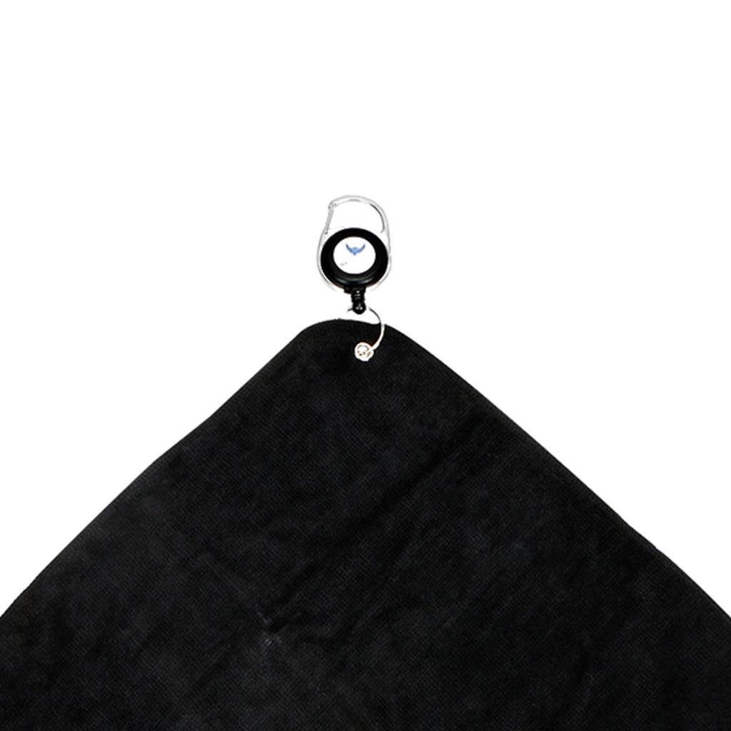2x30x30cm Microfiber Golf Towel Sweat-absorbent Wiping Cloth Sports Black