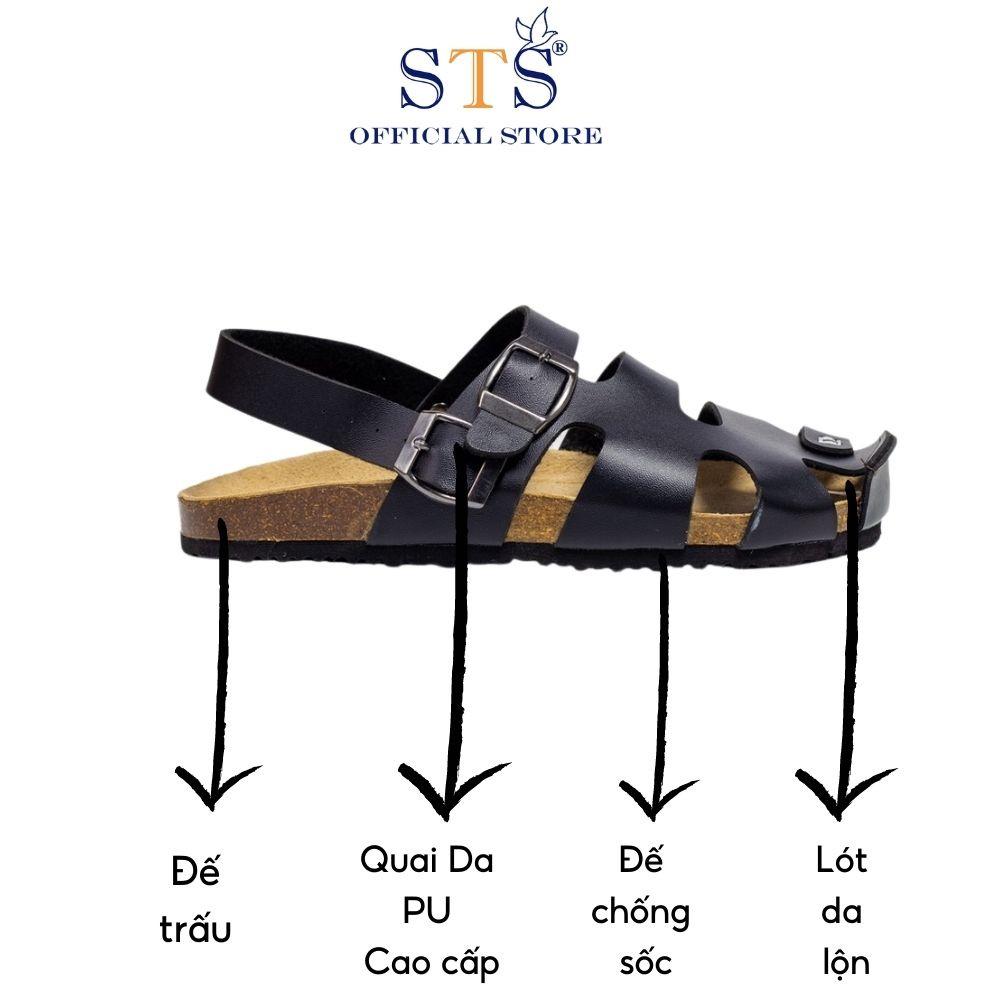 Giày sandals dáng rọ quai hậu DA PU xuất khẩu đế trấu Briken Unisex hàng cao cấp êm chân thoải mái thân thiện môi trường