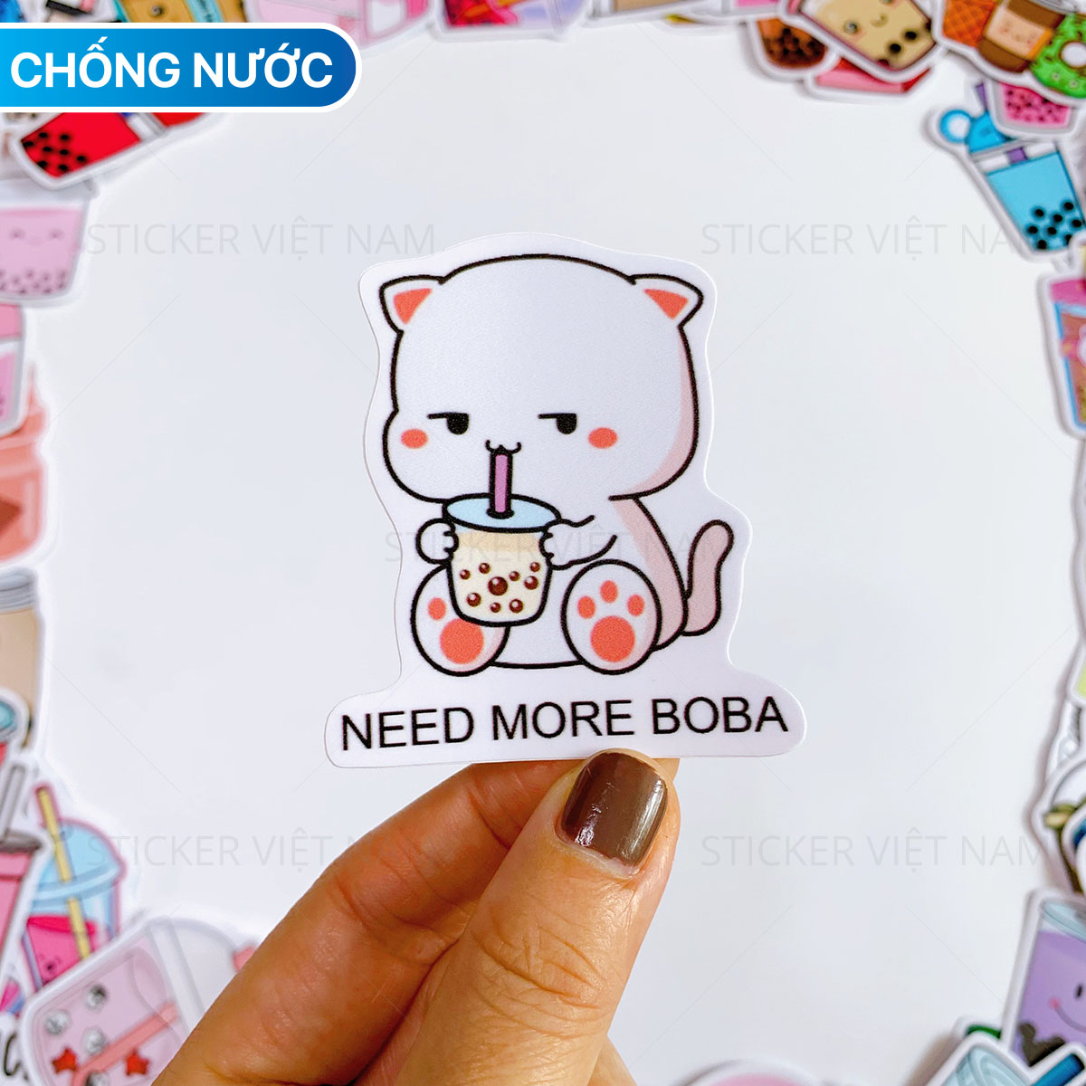 Sticker Cute Drinks Trà Sữa Dễ Thương Ngẫu Nhiên Chất Lượng Cao Chống Nước