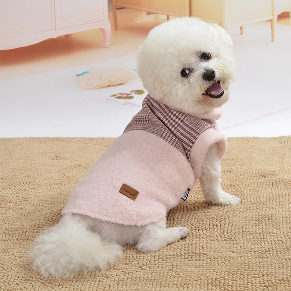 Bichon Chihuahua Puppy Dog Winter Clothes Warm Outfit Pink Clothes S