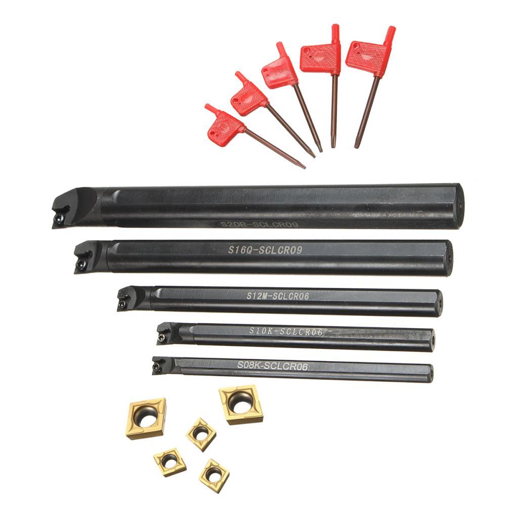 5pcs Turning Tool Holder Holder Boring Bar + Carbide Inserts + Wrench CNC Lathe Turning Tool