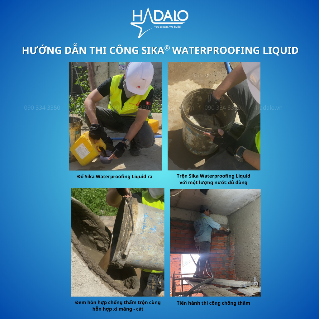 Sika Waterproofing Liquid 5L – Tăng cường chống thấm, tăng độ bền và chống nứt cho vữa