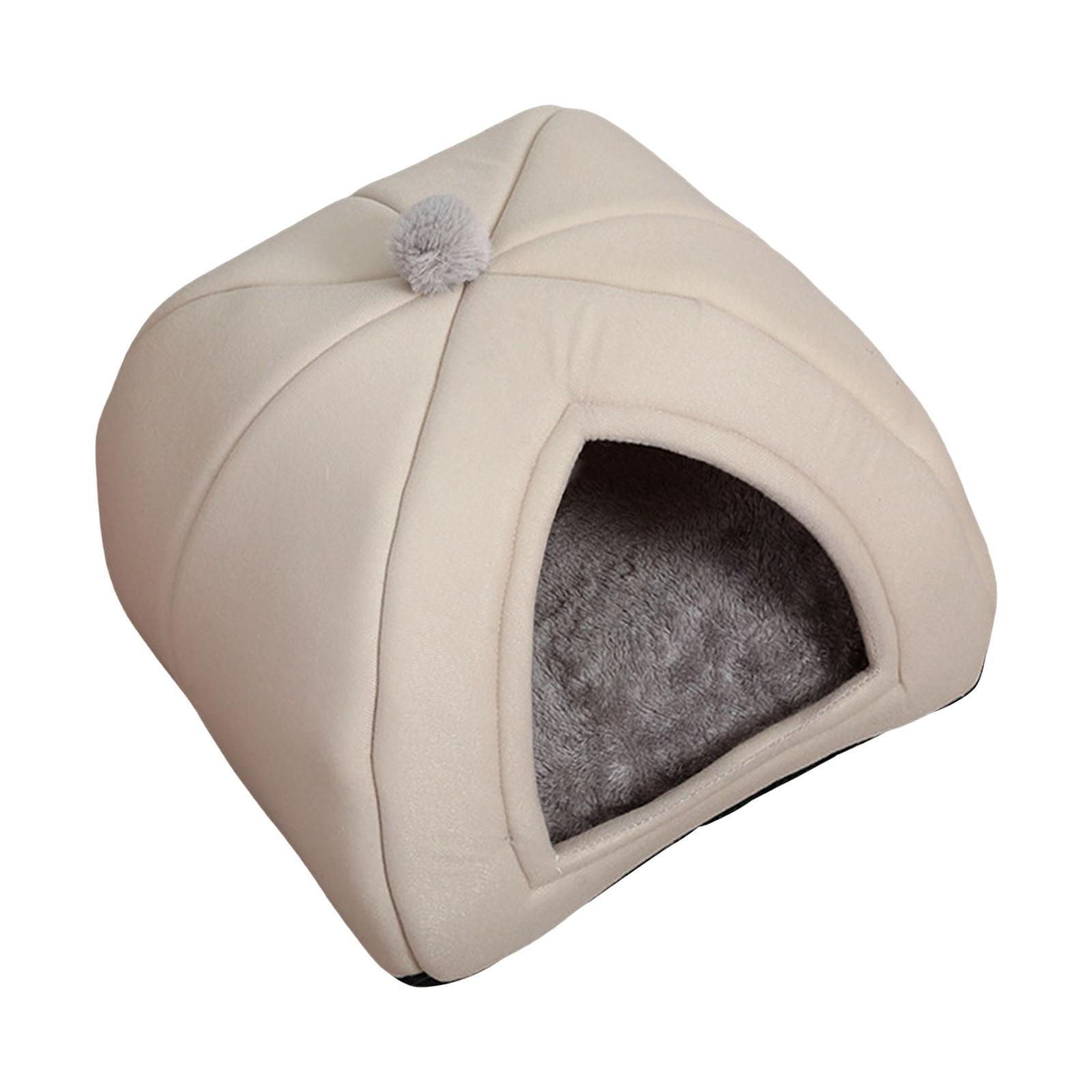 2Pcs Cat Warm House Dog Tent Sleeping Hut Calming Cave Pet Bed