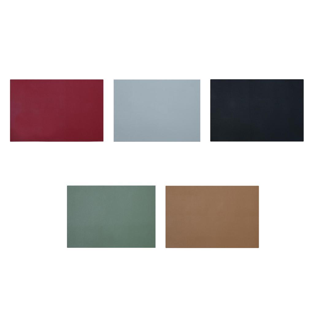 Rectangle Leather Cup Mat Coasters Non-Slip Mug Place Mats Drinks Pad Blue