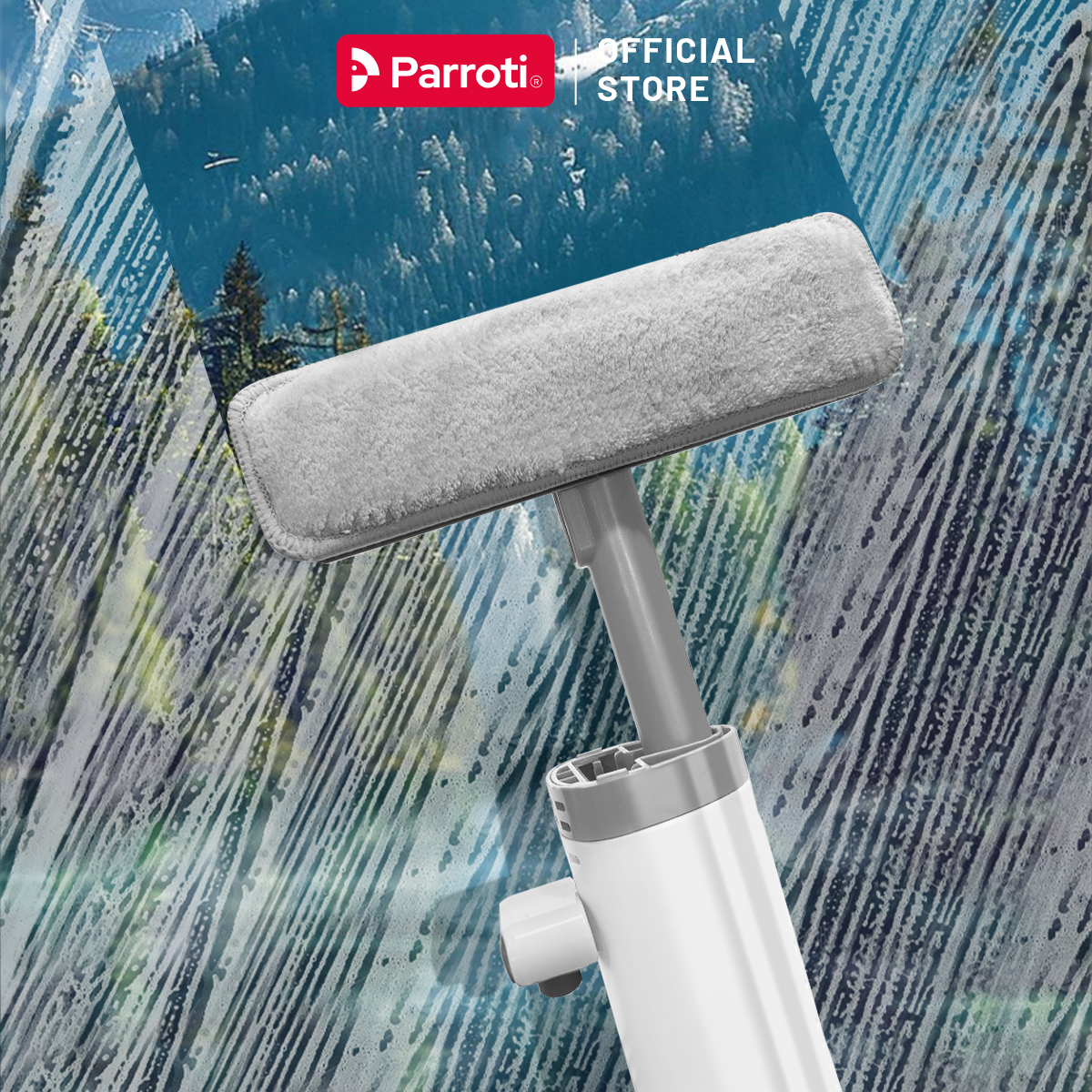 Cây Lau Bàn Bếp Tự Vắt Có Gạt Nước 2 Miếng Lau, Cây Lau Mini, Lau Bàn, Lau Kính, Gạt Nước Parroti Clean Go - CG01