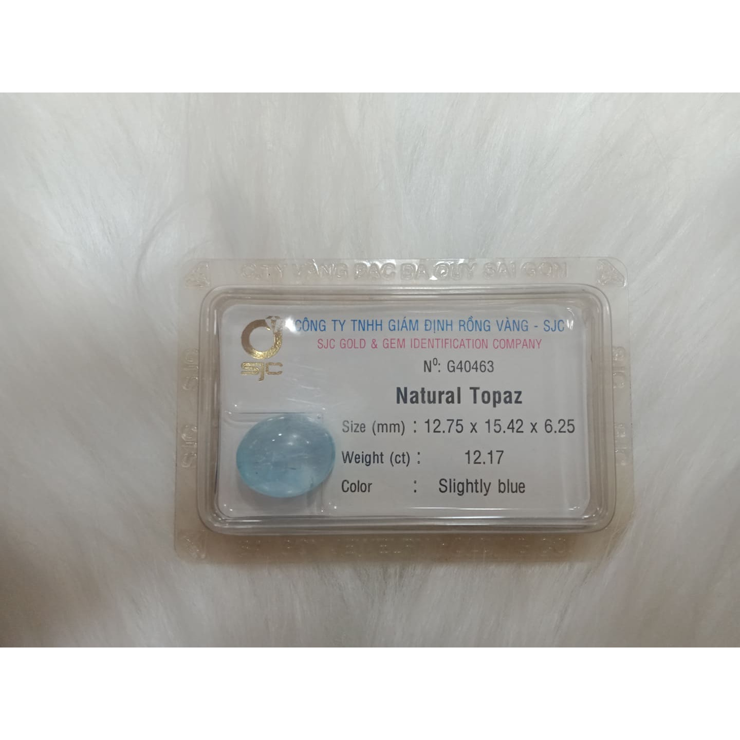 Viên Topaz oval mài láng 12.17ct 40463