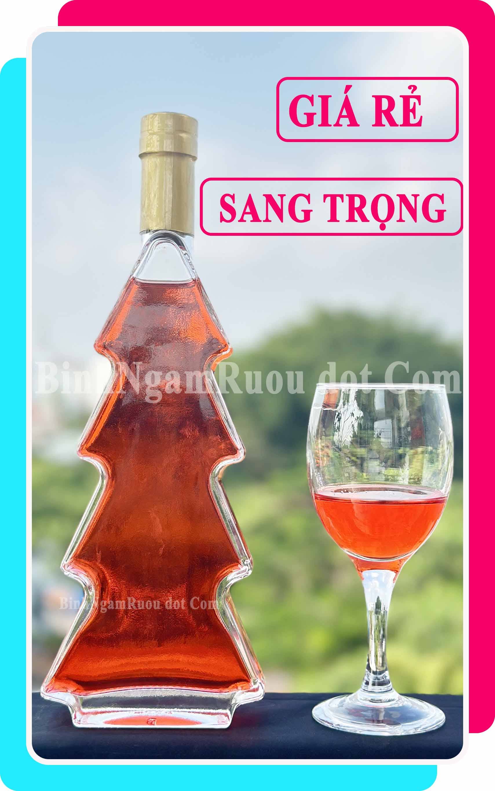 [Mua 5 Tặng 1 ] C31 Chai Đựng Rượu Dáng Cây Thông 500ml - Đẹp Cao Cấp - Nắp Kín Thủy Tinh Trong - Tặng Biếu Sang Trọng