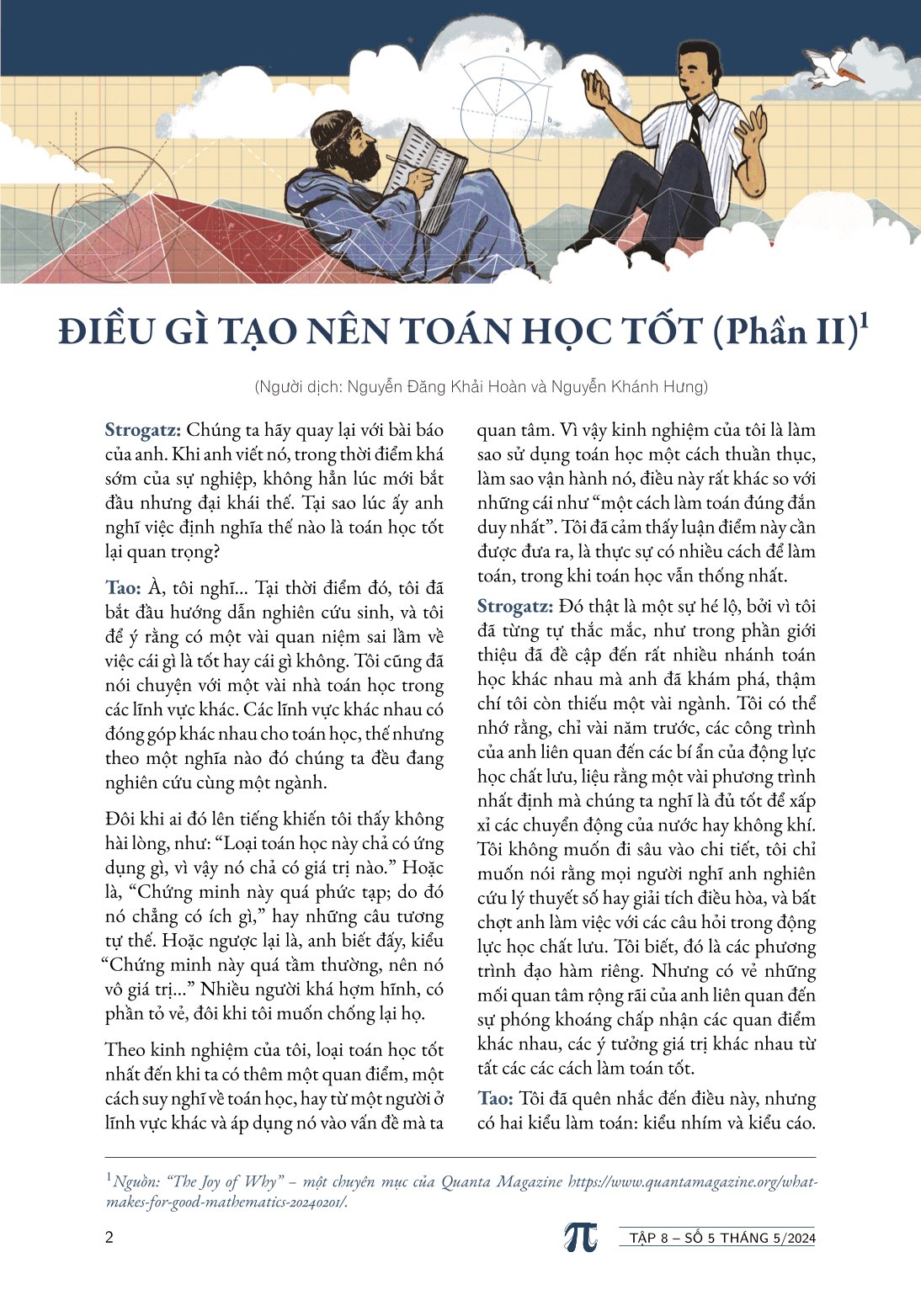 Tạp chí Pi- Hội Toán học Việt Nam số 5/ tháng 5 năm 2024