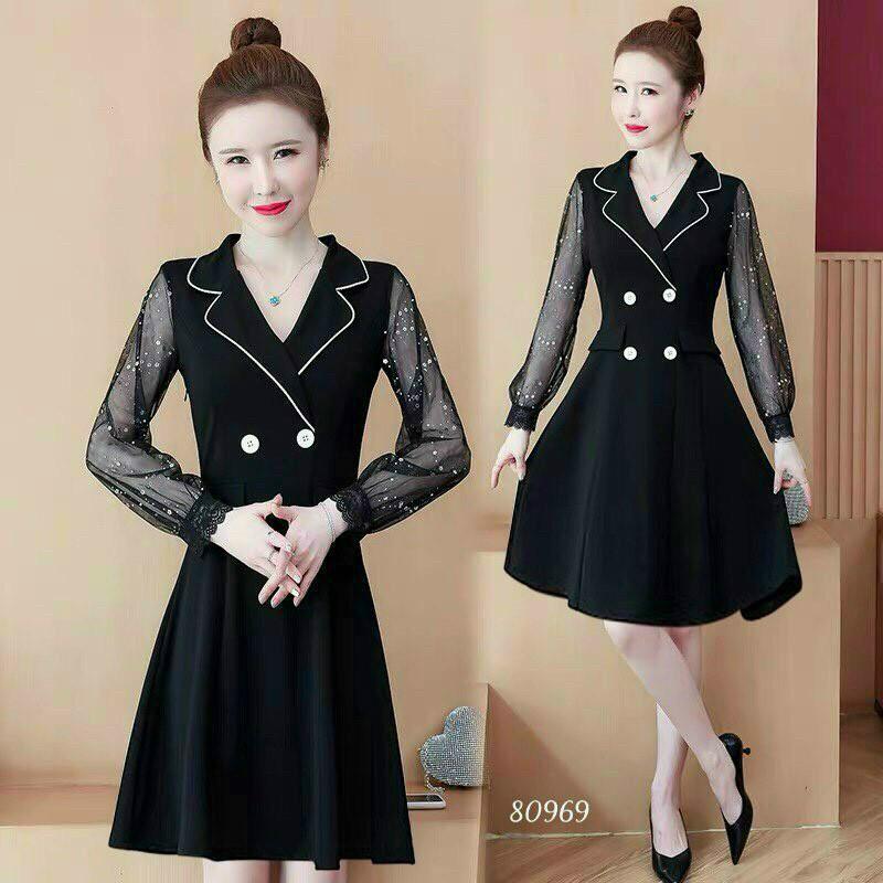 ĐẦM UMI PHỐI LƯỚI DÁNG SUÔNG SIÊU XINH