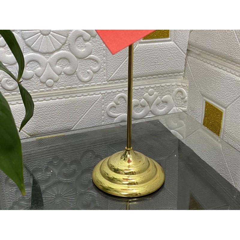Cờ để bàn đế inox mạ vàng