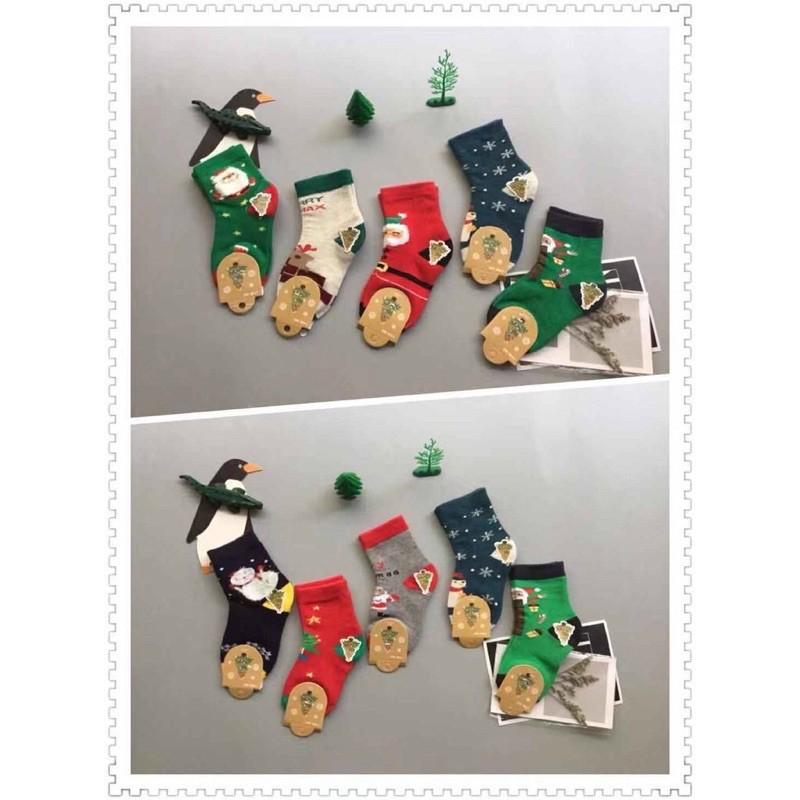 Tất noel cổ cao cho bé - Set 10 vớ tất sắc màu NOEL size 1 - 12 tuổi