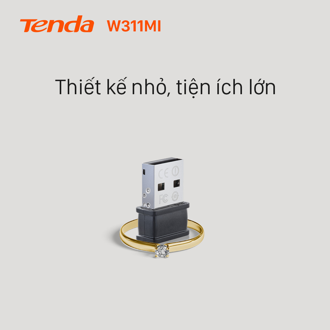 USB kết nối Wifi Tenda W311Mi tốc độ 150Mbps - Hàng Chính Hãng