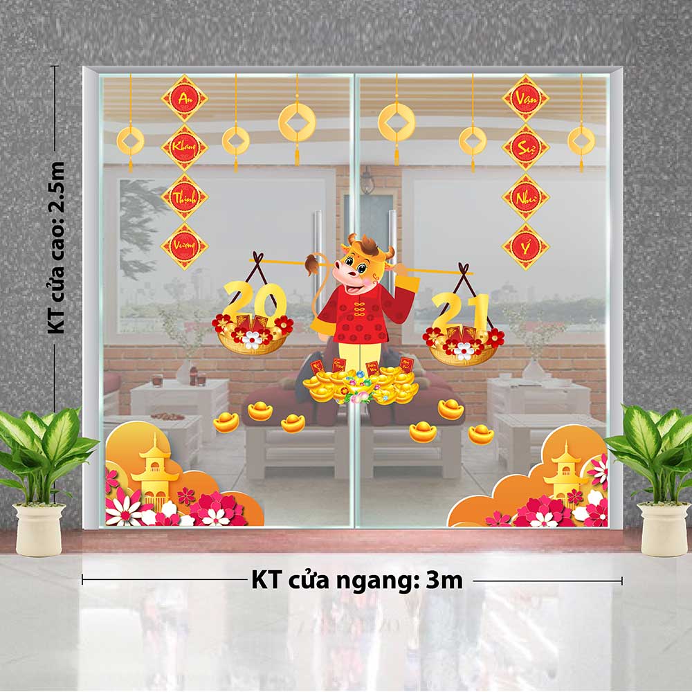 Decal trang trí tết combo số 20