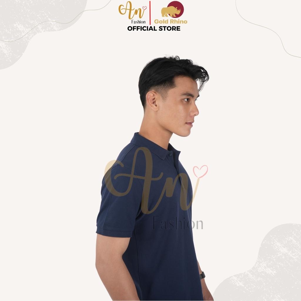 Áo Polo Nam Màu Xanh Đen Cao Cấp 100% Cotton, Thoáng Mát, Kháng Khuẩn - Gold Rhino