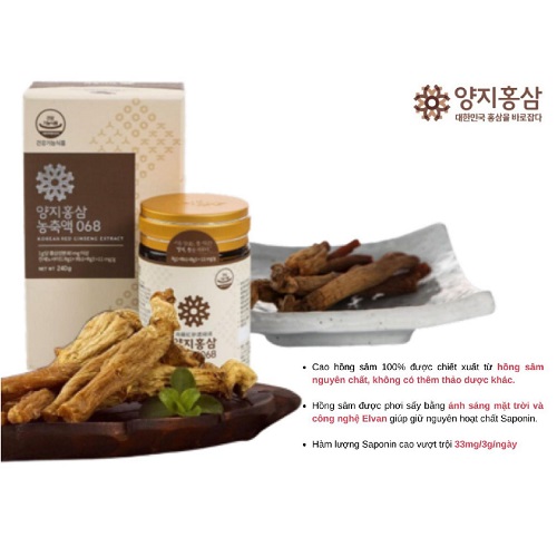CAO HỒNG SÂM NGUYÊN CHẤT 100% YANGJI KOREAN RED GINSENG CONCENTRATE 068 - 240g