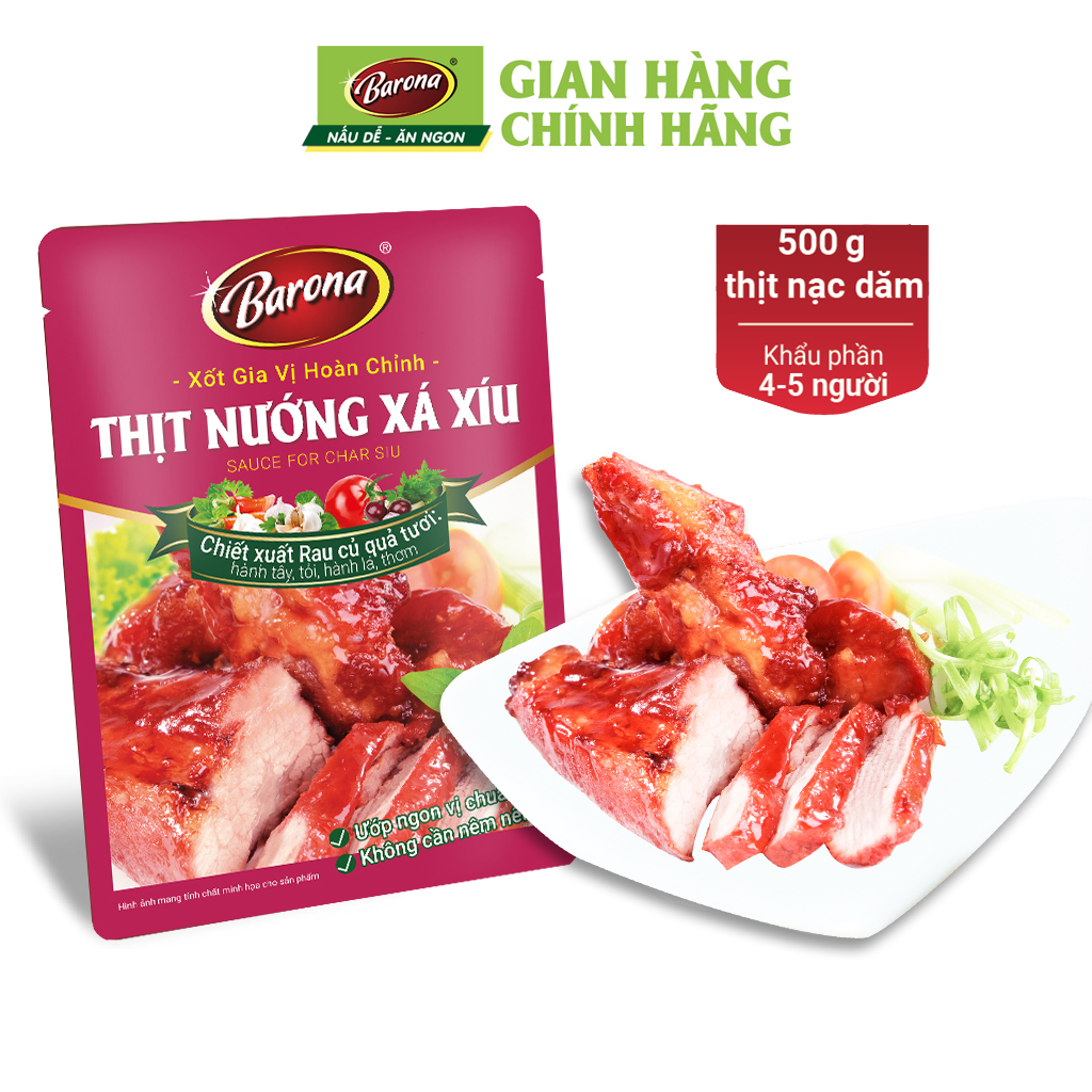 Combo 3 gói Xốt Gia vị hoàn chỉnh Barona - Thịt Nướng Xá Xíu 80gr