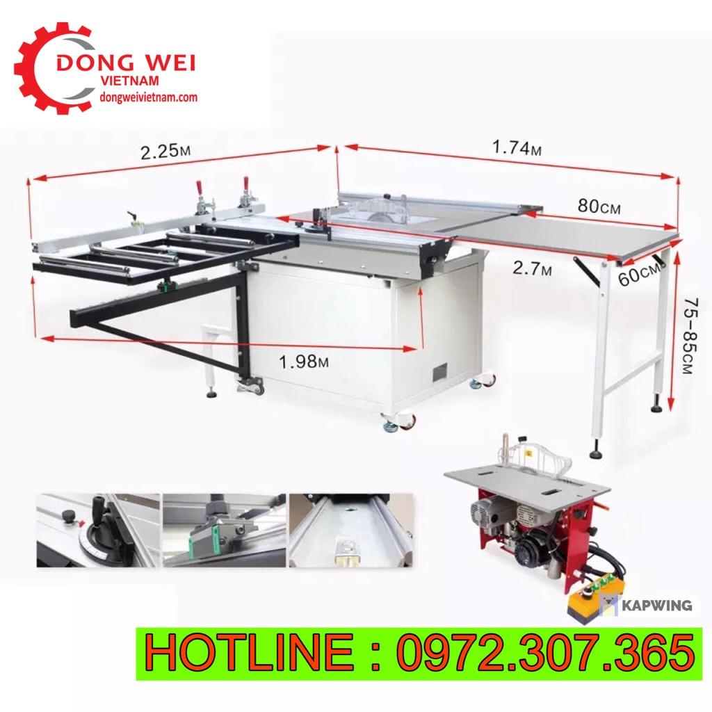 Máy cưa bàn trượt đa năng DWJ220, bàn trượt mở rộng chắc chắn với thanh trượt kép, hệ ty tròn