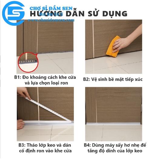 Ron, xốp chặn khe hở đa năng, Nẹp dán chân cửa chống côn trùng, bụi bẩn, giảm ồn