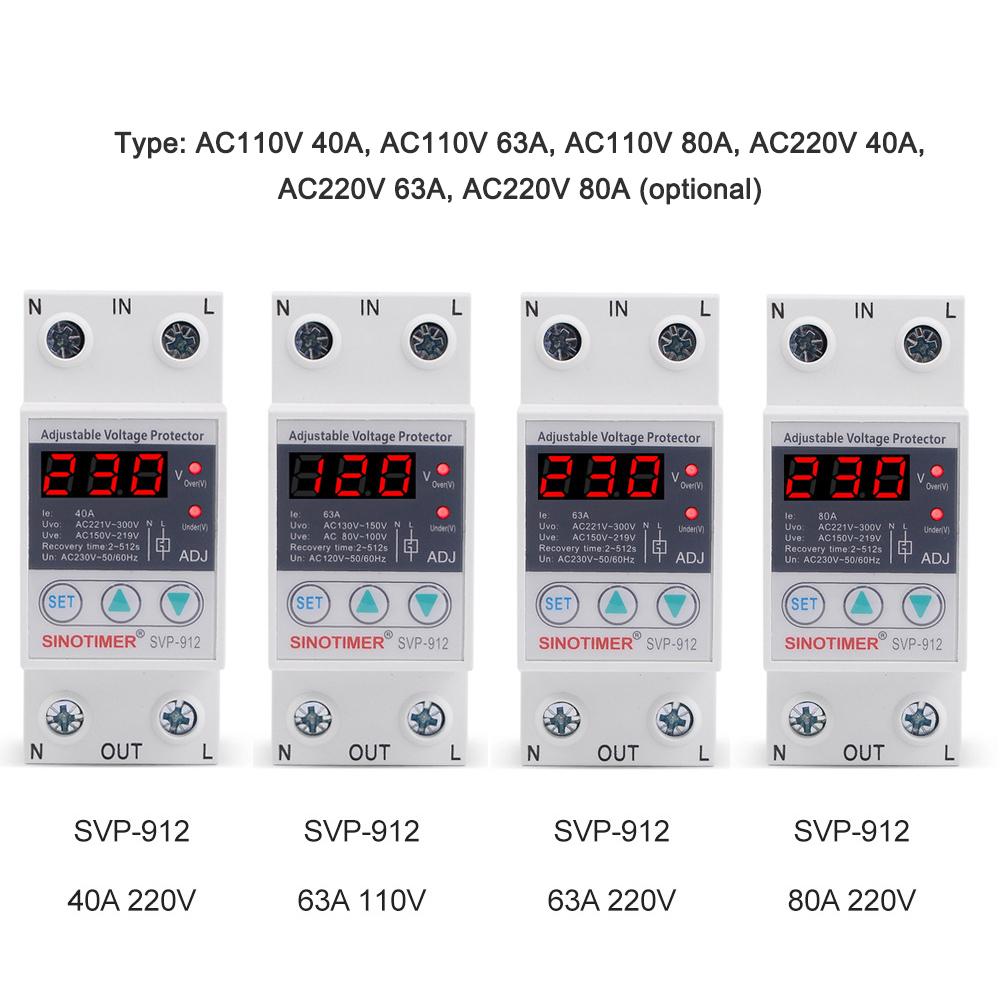 Multifunctional Adjustable Voltage Limit Current Protector Self-resetting Switch Dual Display Protector Over-voltage Under-voltage Protecting Device