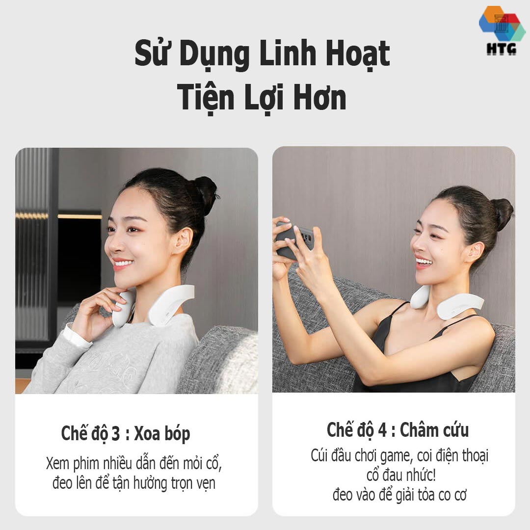 Máy massage cổ vai gáy Jeeback G20 tích hợp remote điều khiển, điều khiển kết nối App, massage nhiệt 3 mức tùy chọn, 4 chế độ massage kết hợp 15 mức cường độ, hàng chính hãng