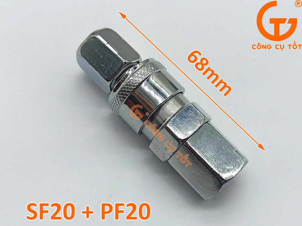 Cặp đầu nối dây hơi phi 8 ren trong M12 thay nhanh