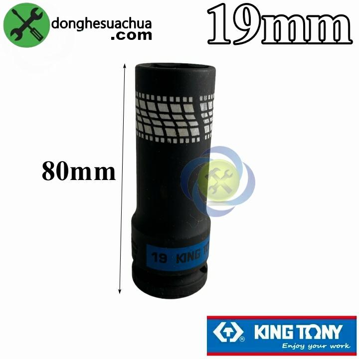 Tuýp 19mm đen dài mỏng Kingtony 441519M loại 1/2 có 6 cạnh