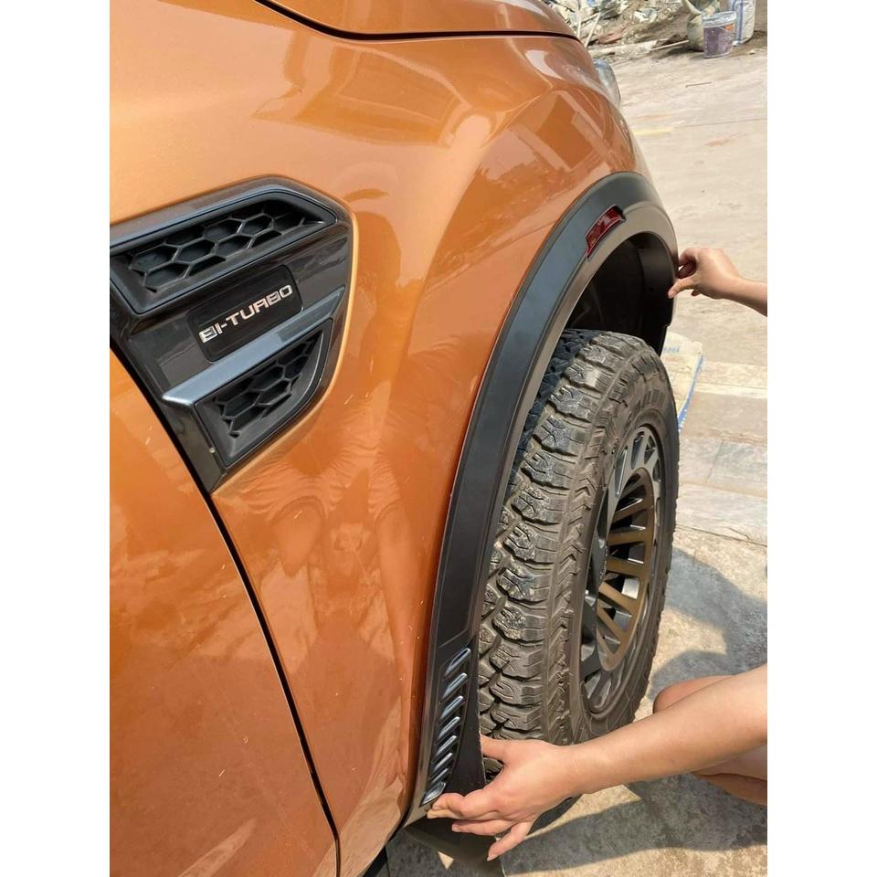 Ốp Cua Lốp Ford Ranger 2021-2016 Nhựa ABS Đen Cao Cấp, Mẫu Bé
